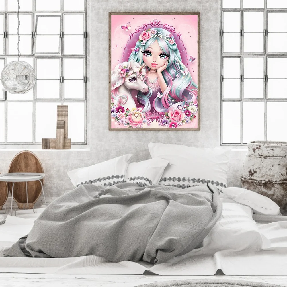 Full Square Diamond Painting 30*40cm - Unicorn Girl