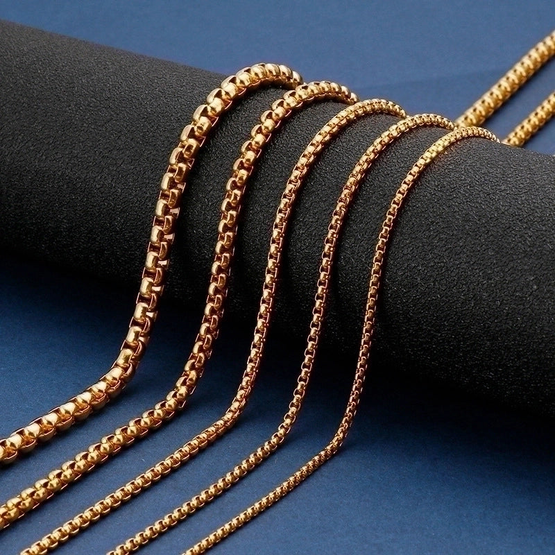 Minimalist Geometric Titanium Steel Chain 18K Gold Plated Unisex Necklace