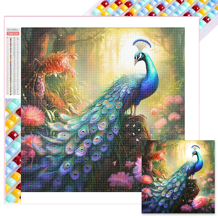 Full Square Diamond Painting - Peacock 40*40CM