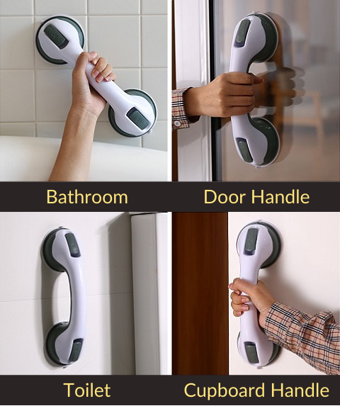 Falling in the bathroom can lead to painful injuries, especially for the elderly! We have a simple yet effective solution Anzen™ Shower Bathroom Suction Cup Safety Grab Bars For Elderly And Handicap.