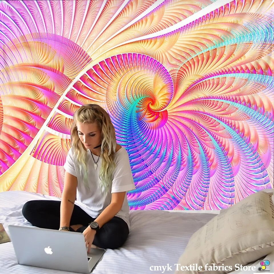 Psychedelic India Mandala Tapestry Wall Hanging Boho Decor Wall Cloth Tapestries Hippie Tapestry Mandala Wall Carpet