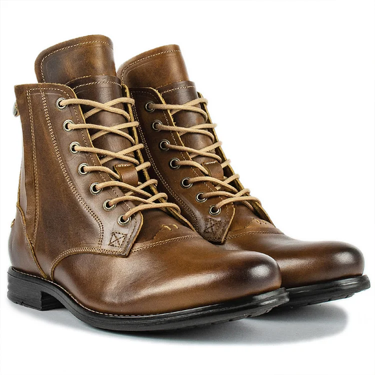 Men's Retro Distressed Scorched Motorcycle Martin Boots