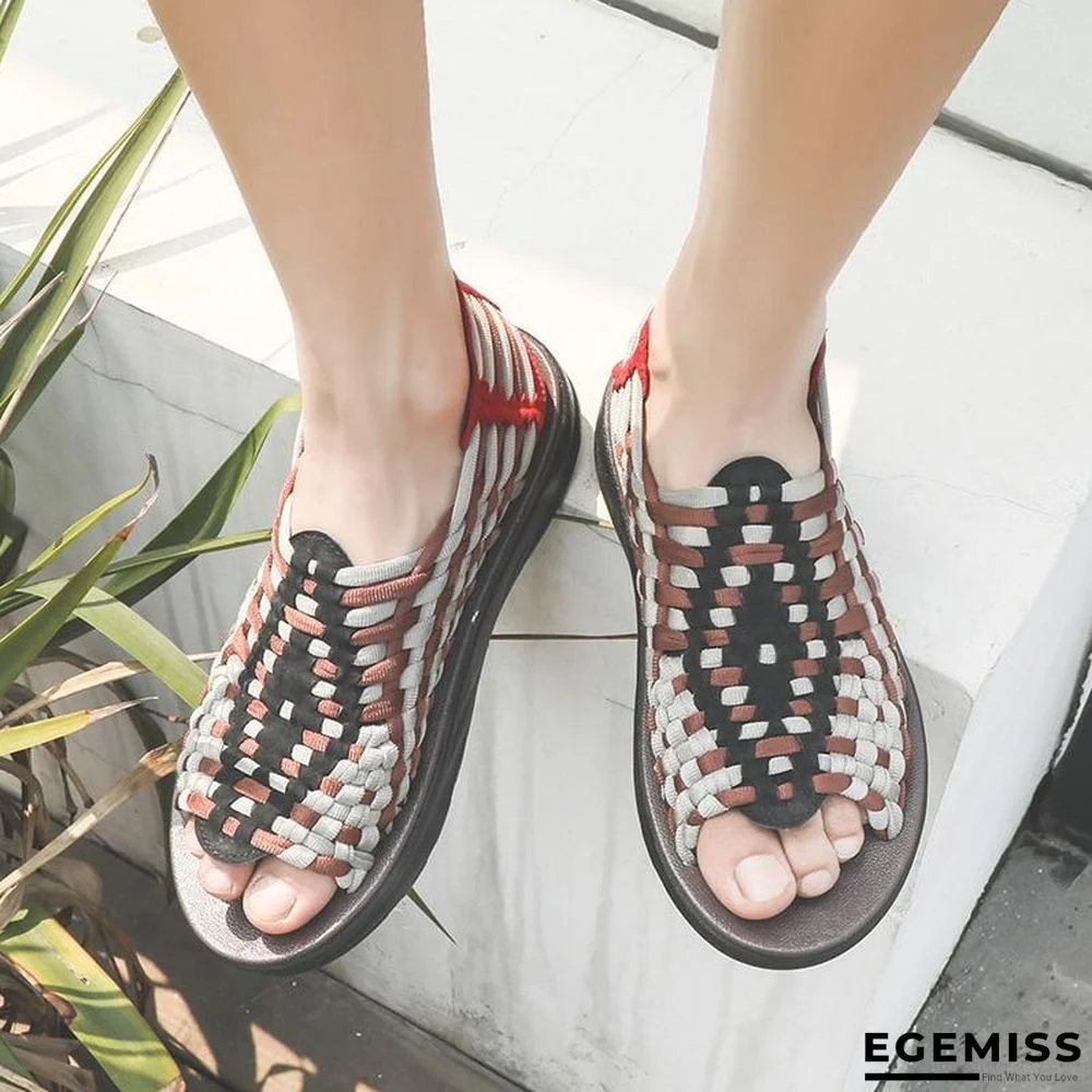 Men's Handmade Weaving Design Breathable Sandal Unique Beach Shoes | EGEMISS