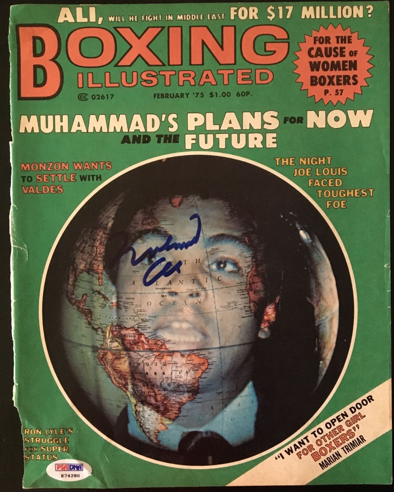 Muhammad Ali Signed Boxing Illustrated Magazine Cover w/PSA DNA LOA K74280