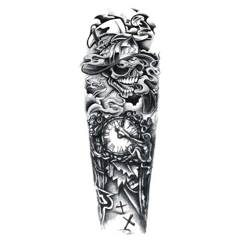 Body Art Arm Fake Sleeve Tattoos For Men Waterproof Wolf Tiger Chinese Dragon Sticker Temporary Fox Tattoo Waterproof Sleeves 303