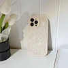 Shimmer Shell Pattern White Silicone iPhone 7-14 Cases