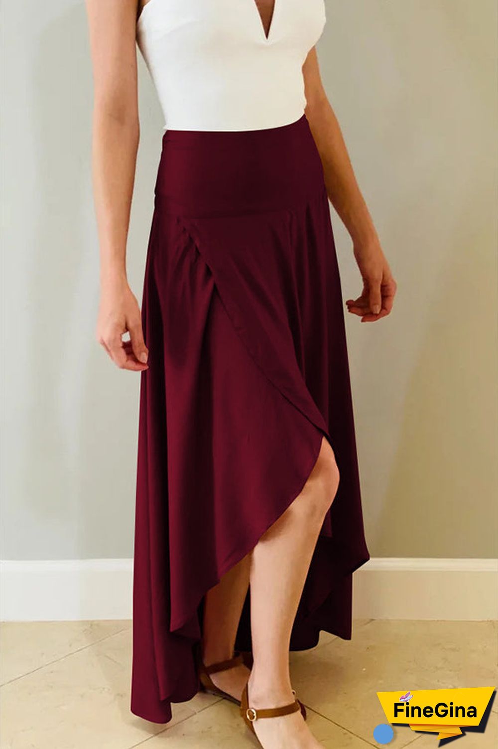 High Low Flare Shape Maxi Skirts