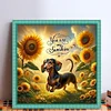 (US Only)Full Embroidery cotton Thread 11CT Printed Dog Cross Stitch Kit Art 40x40cm