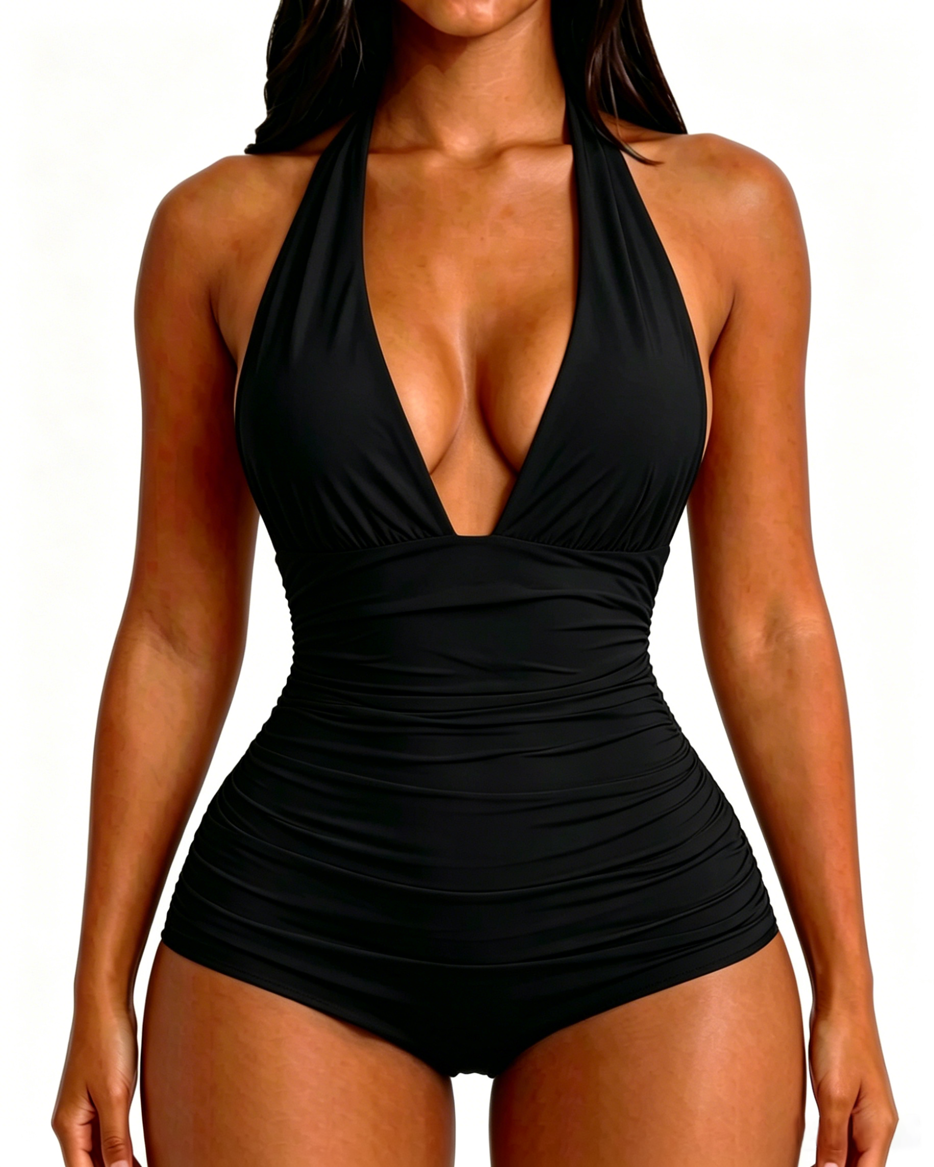 Halter Neck Backless One-Piece Swimsuit（Pre-Sale）