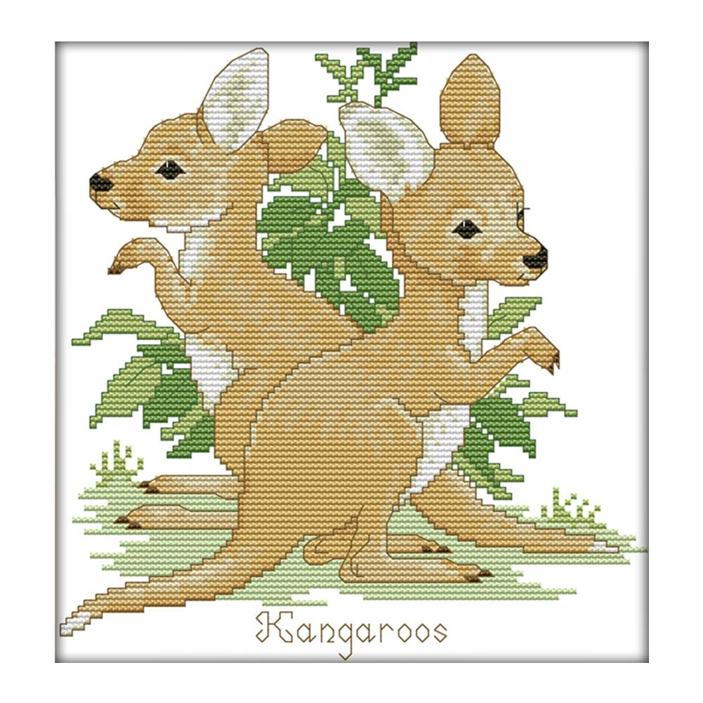 

kangaroo - 14CT Stamped Cross Stitch - 26*26cm, 501 Original