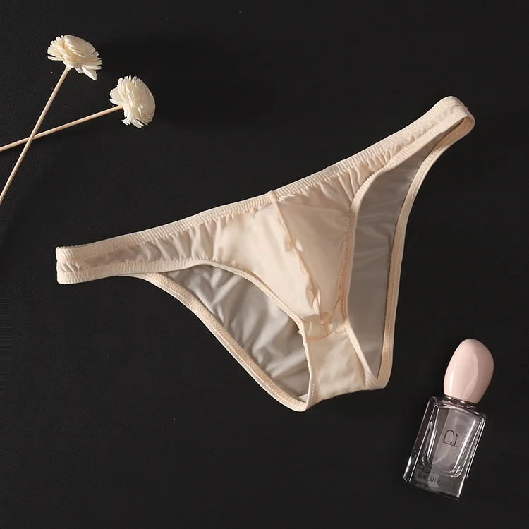 Men's Ice Silk Sheer Trim Breathable Sexy Briefs