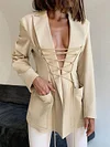 Solid Color Pocket Slim Bandage Stylish Blazers