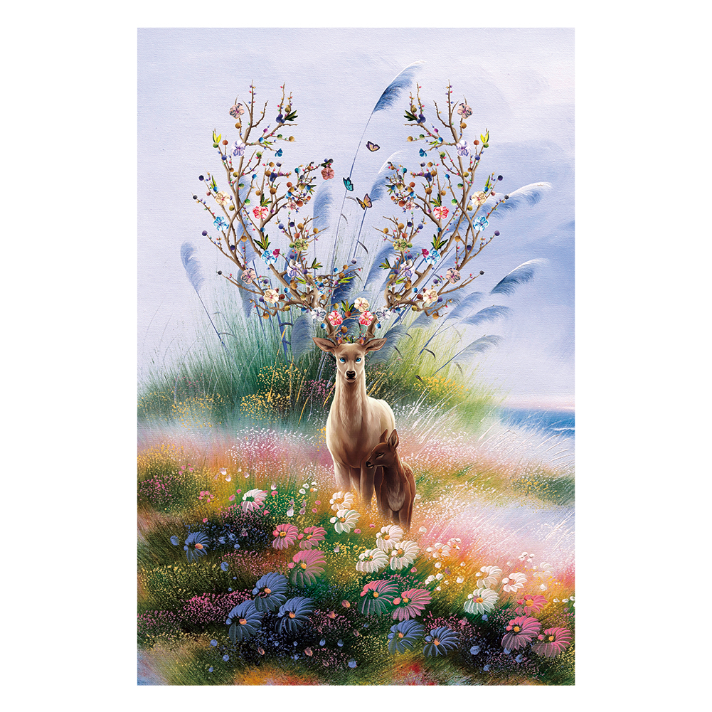 

Deer - 11CT Stamped Cross Stitch - 70*100CM (Big Size), 501 Original