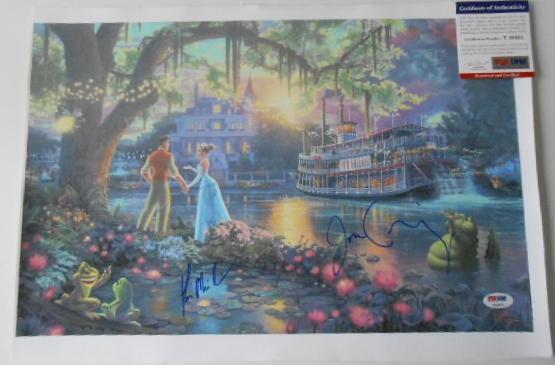 JIM CUMMINGS KEVIN MICHAEL RICHARDS DISNEY PRINCESS & THE FROG SIGNED CANVAS PSA