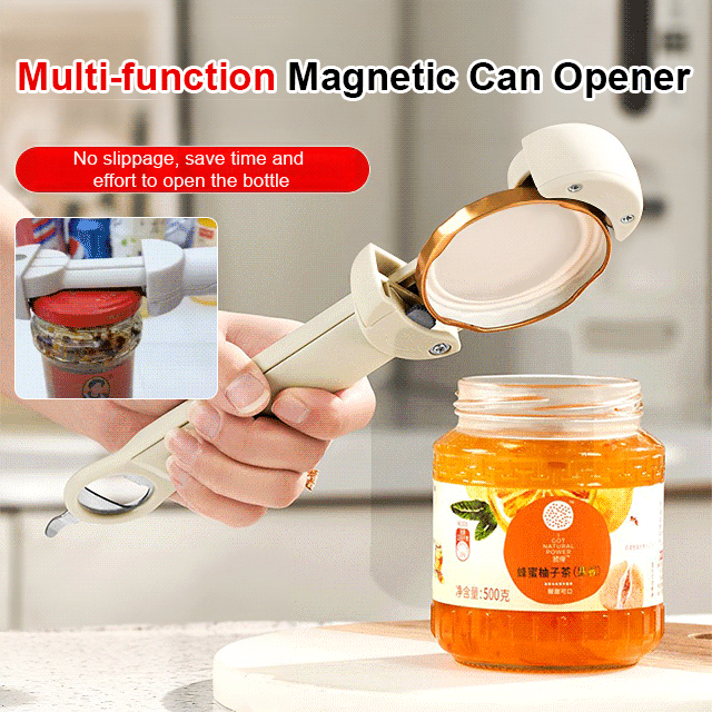 Multifunctional magnetic can opener
