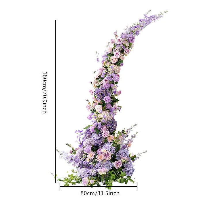 A7866 Purple Flower Arrangement Wedding Backdrop Decor Flower Row