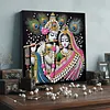 Kits d&rsquo;art DIY pour la peinture de perles en forme de couple de paons indiens avec cadre pour adultes d&eacute;butants, d&eacute;corations murales de perles, peintu