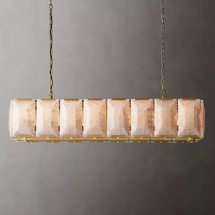 Harlown Calcite Rectangular Chandelier 55" Vjlight