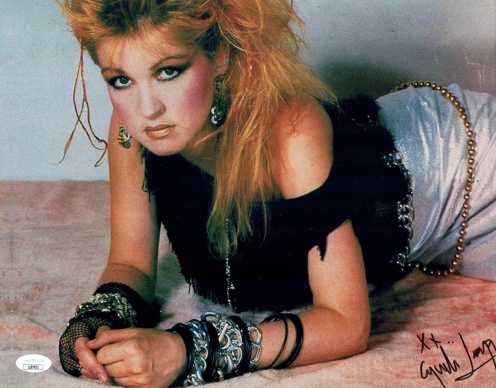 CYNDI LAUPER Signed 11x14 Photo Poster painting GIRLS JUST WANNA HAVE FUN Autograph JSA COA Cert