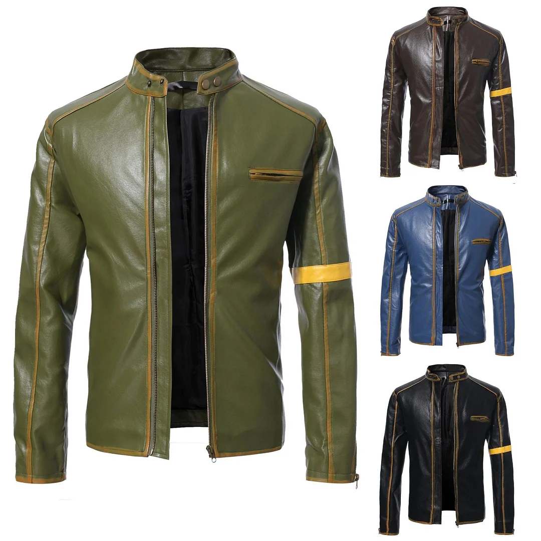 Men's Casual Coat Motorcycle Leather Jacket