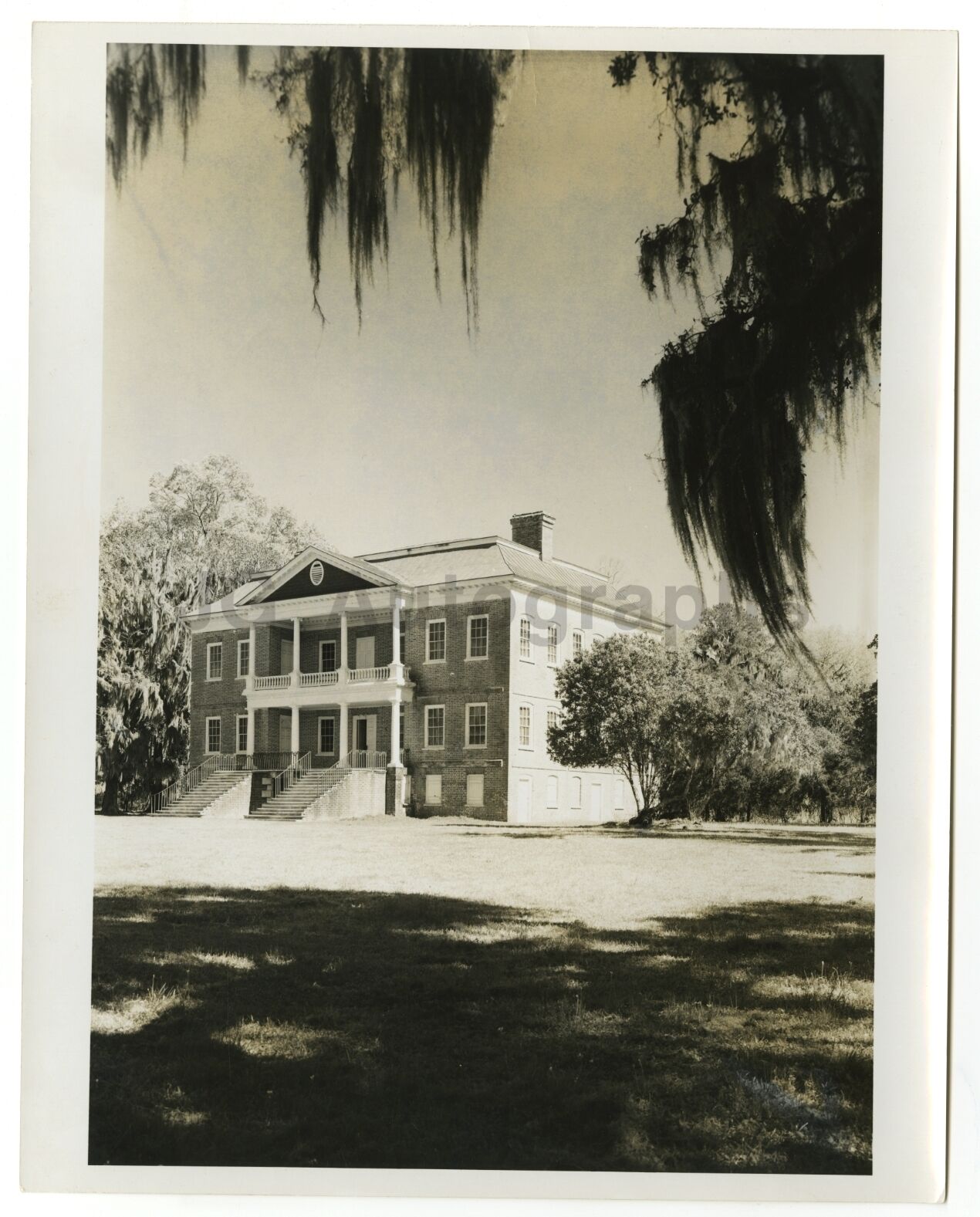 South Carolina History - Drayton Hall - Vintage 8x10 Photo Poster painting by Samuel Chamberlain