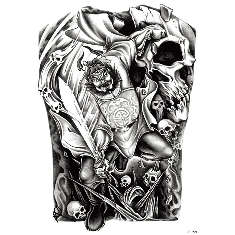 Sdrawing Forest Tattoo Sticker for Men Tiger Wolf Tattoo Death Skull Temporari Tattoo Skeleton Naked Girls Fake Tatoo for Women