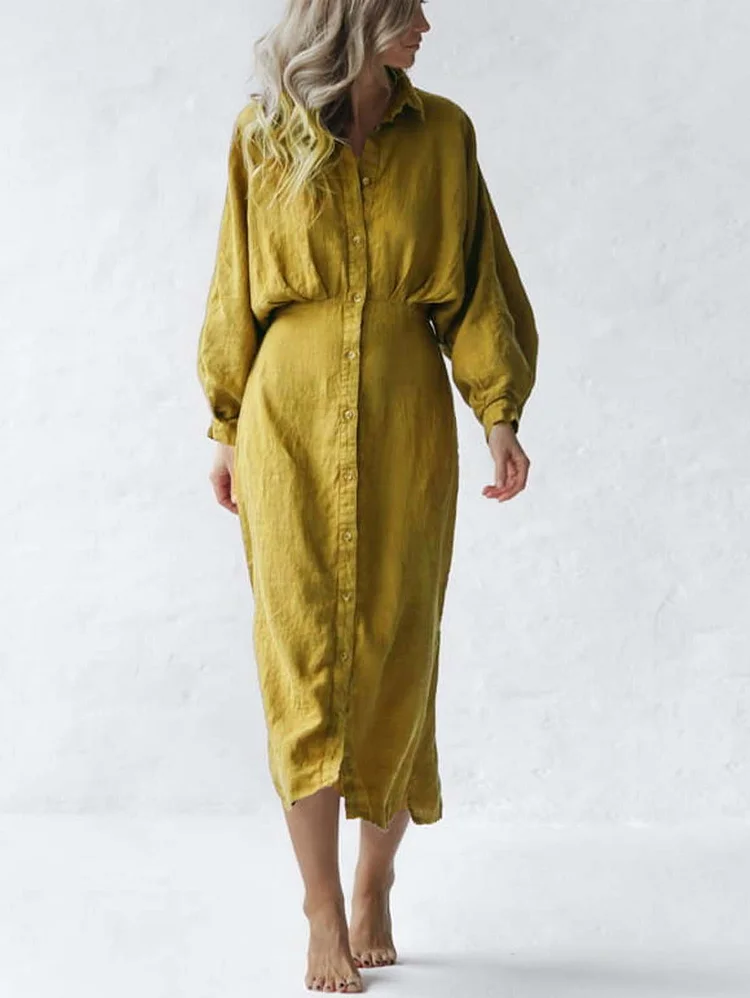 *Elegant Pleated Line Dress