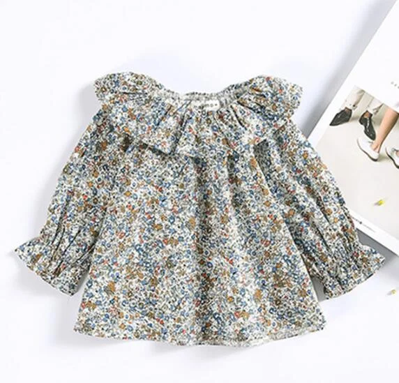 2019 Spring Summer Children Blouse For Girls Clothes 1-2Y Toddler Baby Girls Tops Kids Tee Shirt Flower Print Baby Outwear Stuff