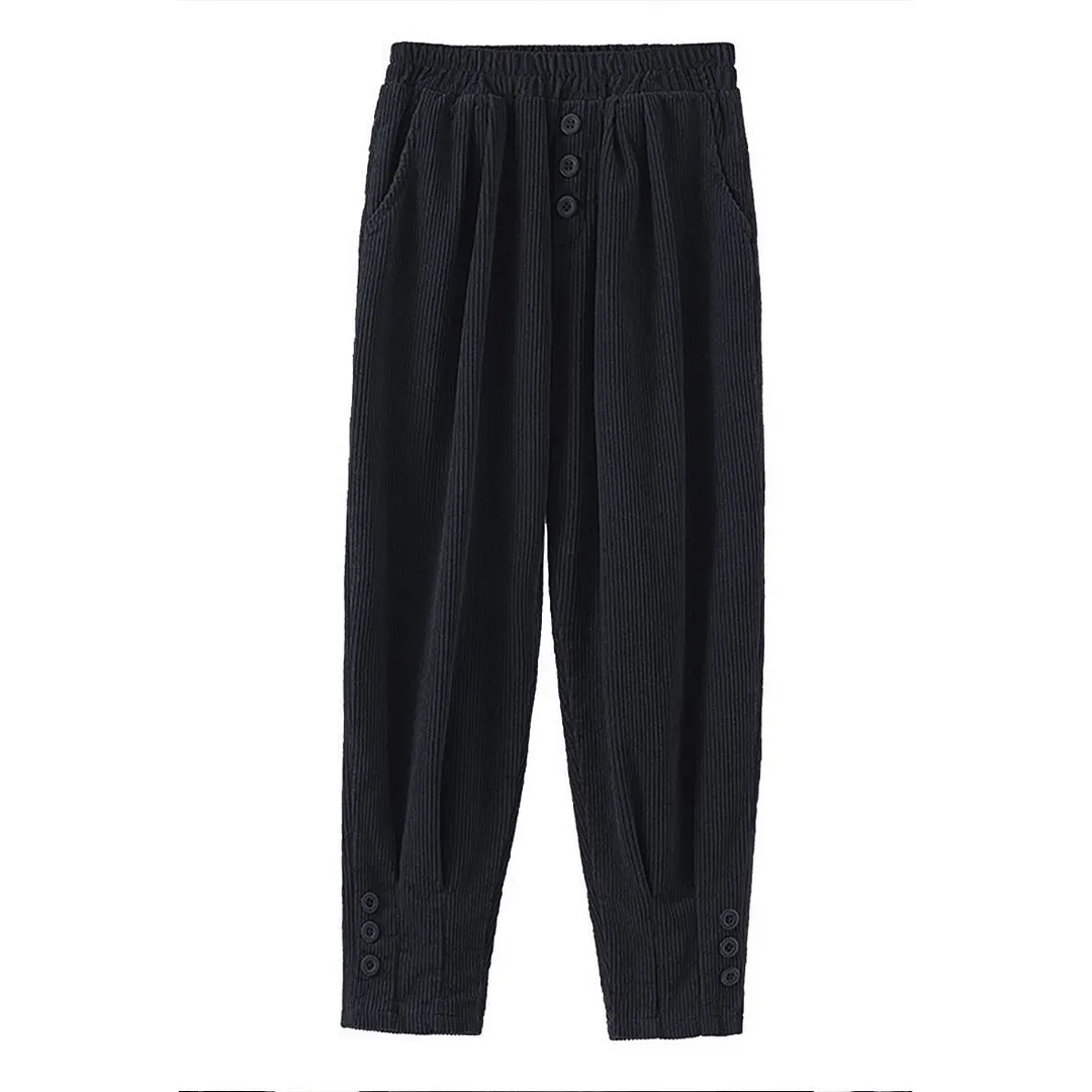 Pants Women Solid Harem Button New Arrival Corduroy Fashionable Ulzzang BF Large Size 4XL Beam Feet Pant Womens Casual Hot Daily