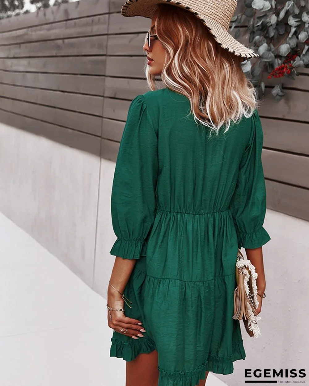 V-neck Sexy Dress Casual Holiday Style | EGEMISS