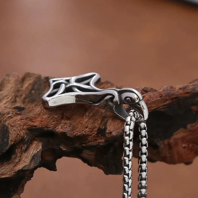 Coutureaura Vintage Celtic Knot With Crow Raven Necklace