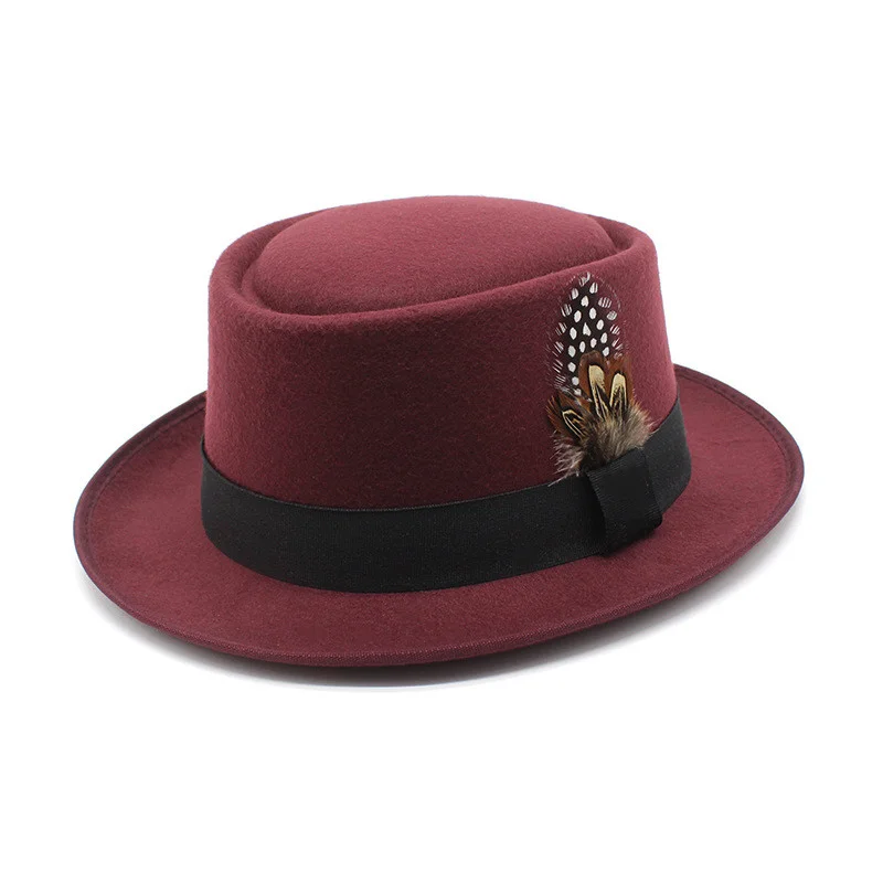 Kent Pork Pie Hat - Wine Red