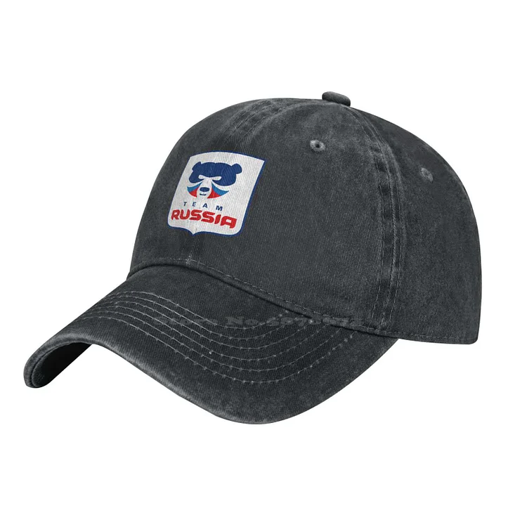 Team Russia Logo Denim cap Baseball cap Knitted hat