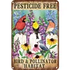 Bird Pesticide Free Bird & Pollinator Habitat - Vintage Metal Signs(12*16Inch)
