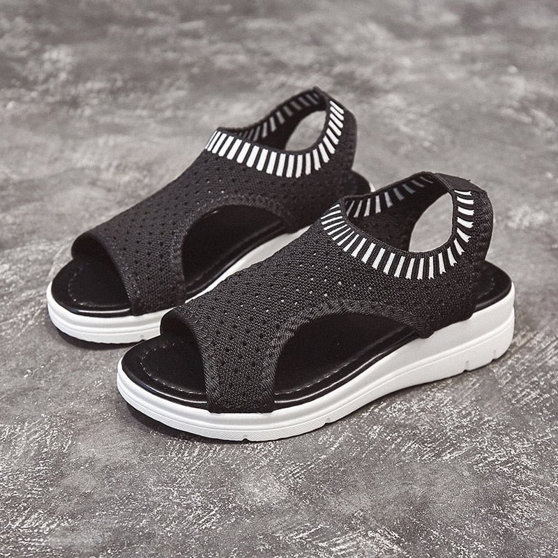 Sandals women summer 2021 new open toed flat Roman women sandals flying woven hollow platform sports sandals tenis de mujer