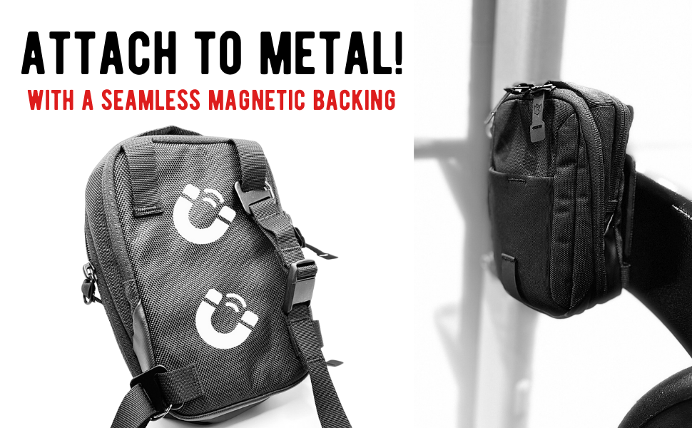 Magnetic Crossbody Bag Attach it to metal with a seamless magnetic backing