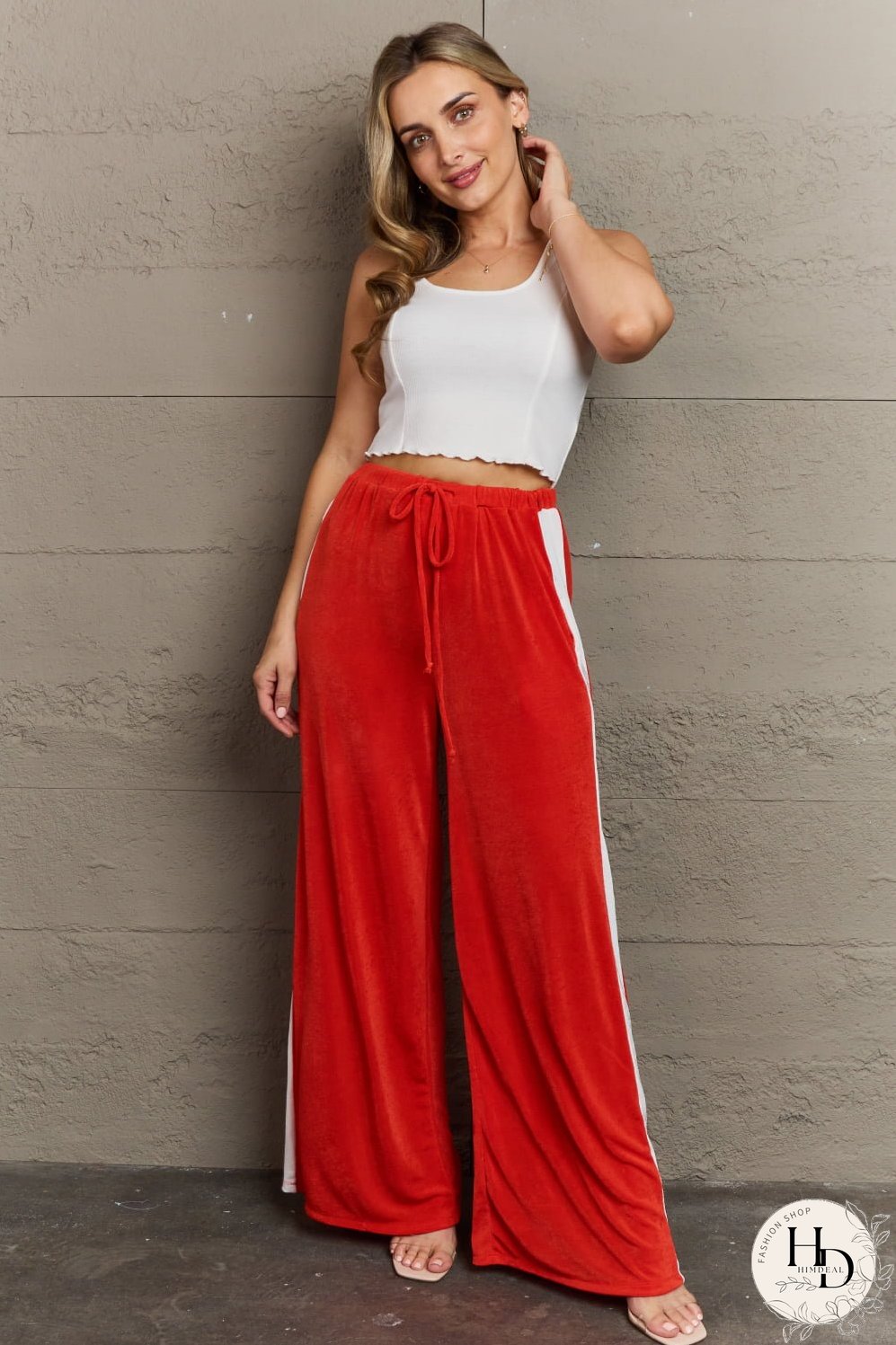 Culture Code Keep It Casual Full Size Color Block Stripe Long Pants