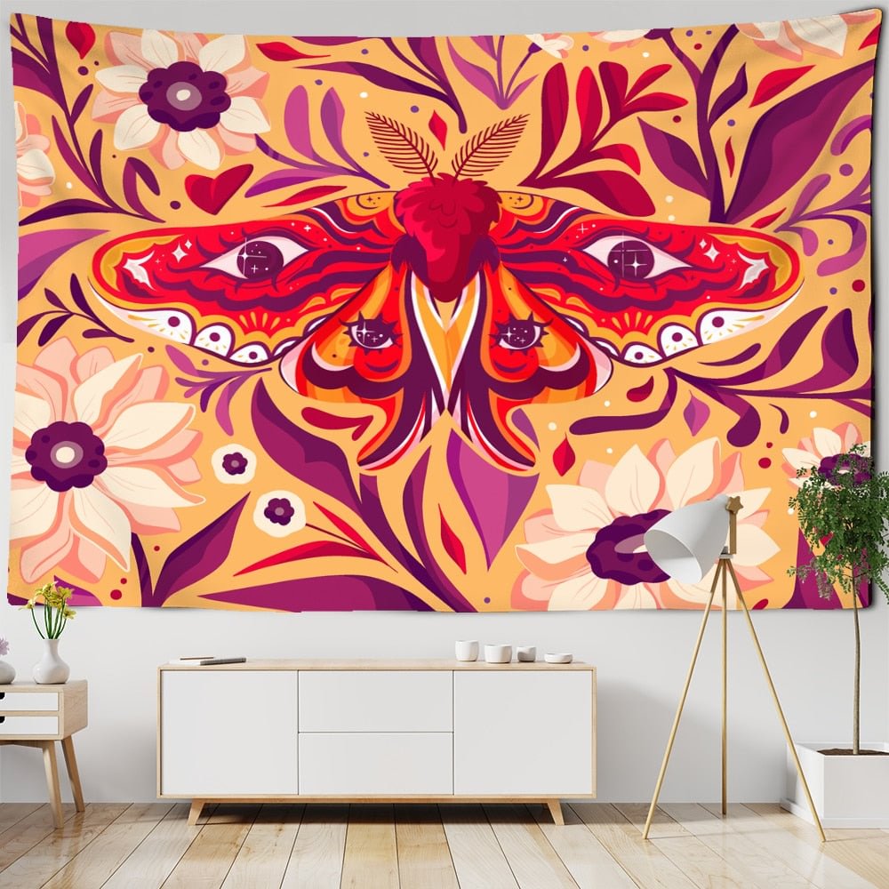 Retro Butterfly Tapestry Wall Hanging Bohemian Tapiz Psychedelic Dormitory Background Cloth Home Decor