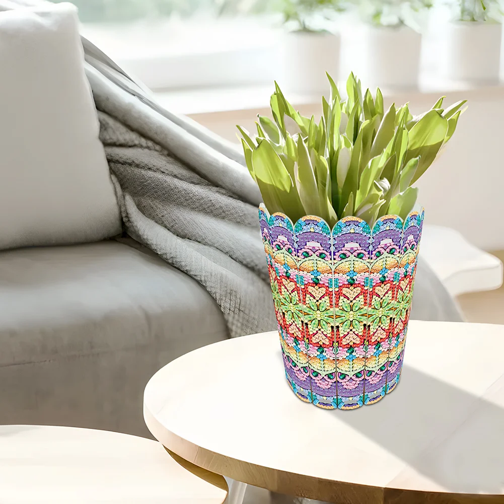 Desktop Diamond Art Flower Arrangement Vase for Home Office Decor (Flower)