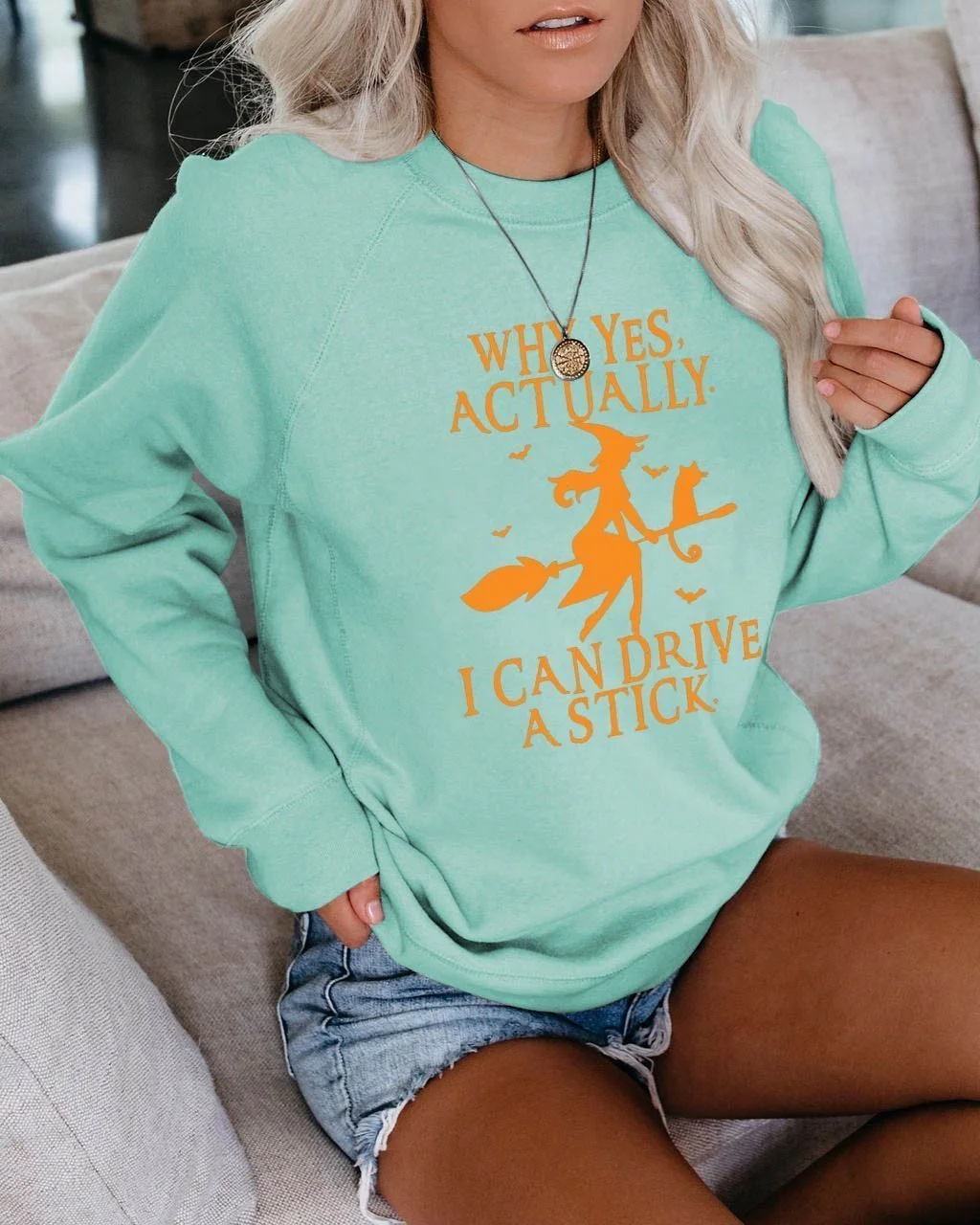 Why Yes Actually I Can Drive A Stick Halloween Sweatshirt