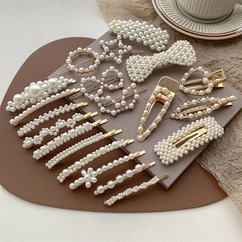 Chinoiserie Gradient Color Artificial Pearl Hair Clip 1 Piece