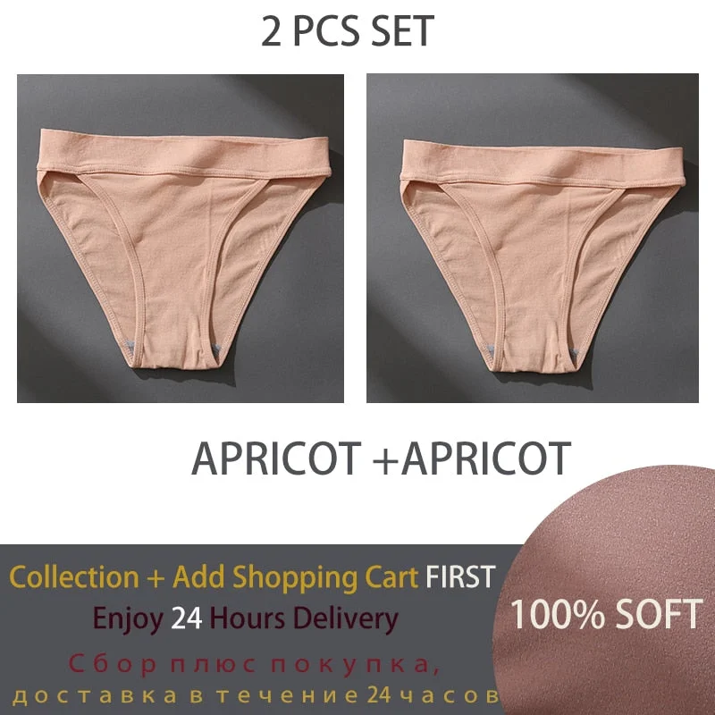 2PCS/Set Seamless Panties for Women Sexy Lingerie Cotton Crotch Pantys Female Underpant Woman's Briefs Tanga Low Waist Underwear