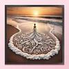 Beach Dress Girl - 14CT Stamped Cross Stitch - 45*45cm