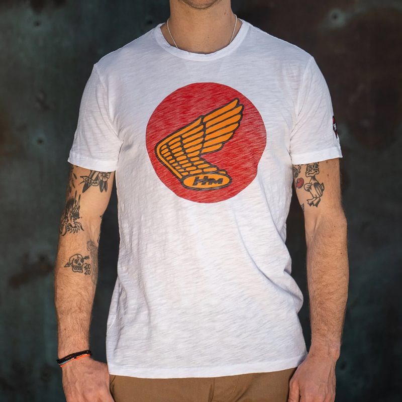 1960s HM Gold Wing Print Cotton Short Sleeve T-Shirt