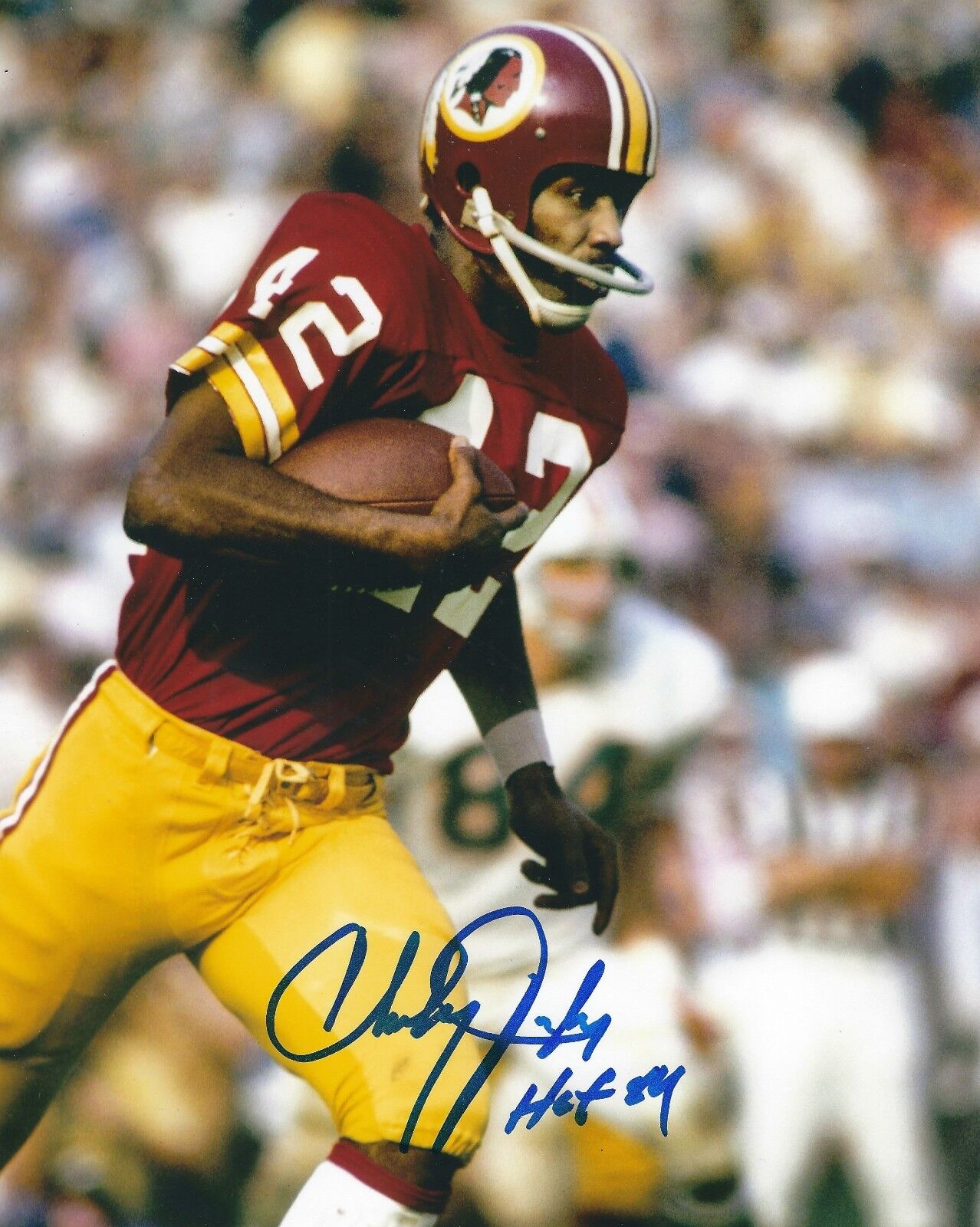 Autographed CHARLEY TAYLOR HOF 8X10 Washington Redskins Photo Poster painting COA