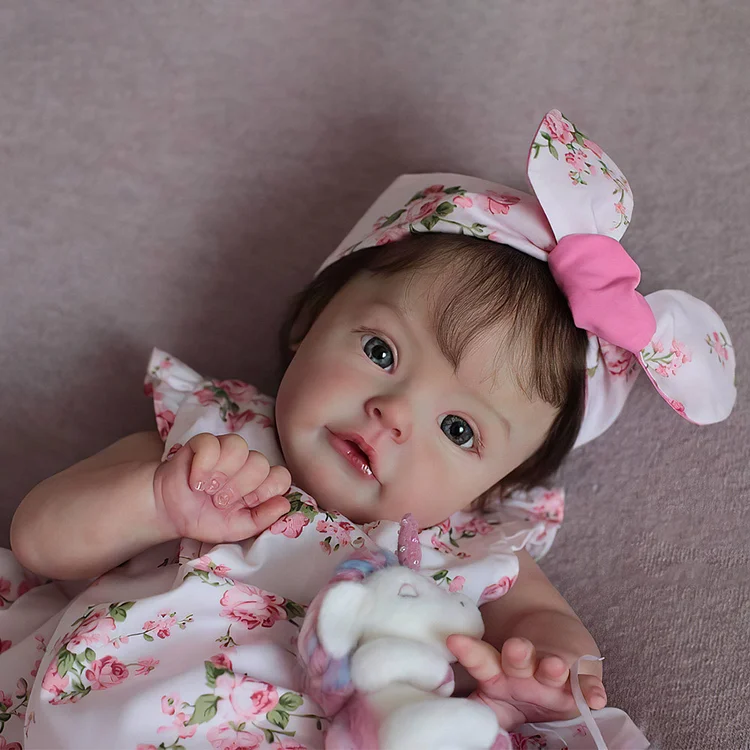 [Summer Sale]17''  Lifelike Realistic Sleeping Girl Doll Named Skylar Reborn Baby Doll with Brown Hair