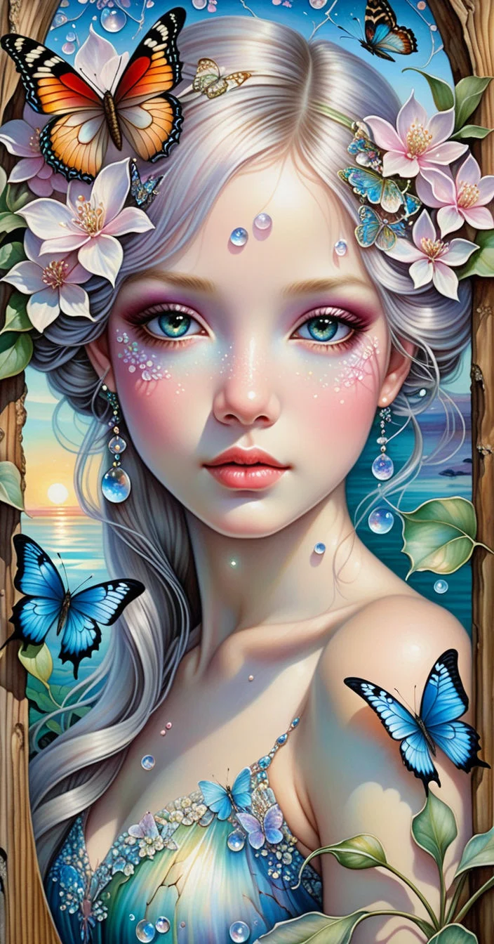 Fantasy Butterfly Rose Girl 40*75CM(Canvas) Diamond Painting gbfke