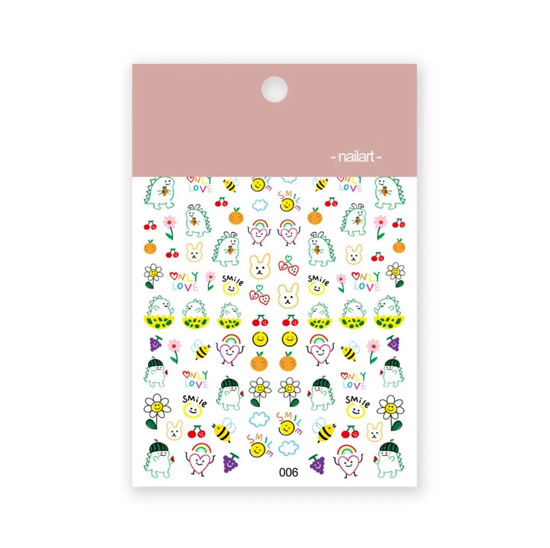 Yellow Smiles Sun and Moon Clouds High Quality 3D Engraved Nail Stickers Nail Art Decorations Nail Decals Design-Nail Inspo