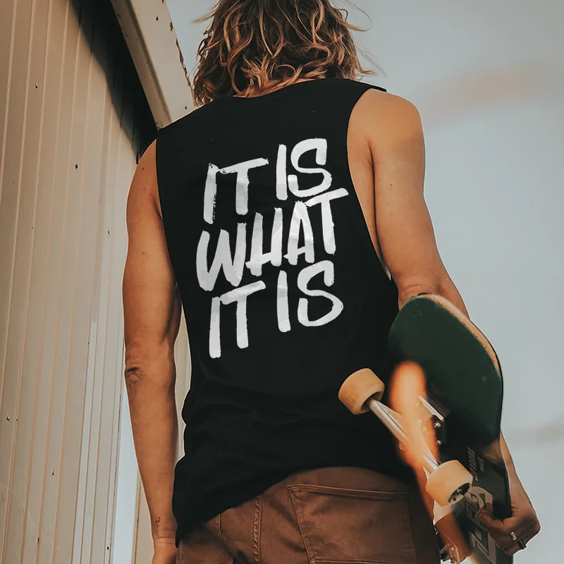 It Is What It Is Printed Vest -  