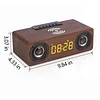 Wireless Charging Wooden Retro Alarm Clock Bluetooth Speaker Wireless Charging 10W Mobile Phone Computer Audio